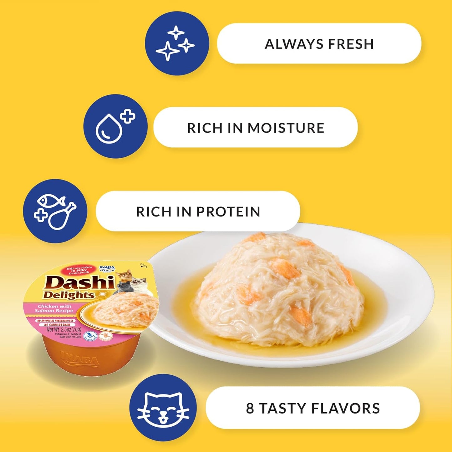 Dashi Delights Tuna Variety Pack for Cats (12 Cups X 70 G)