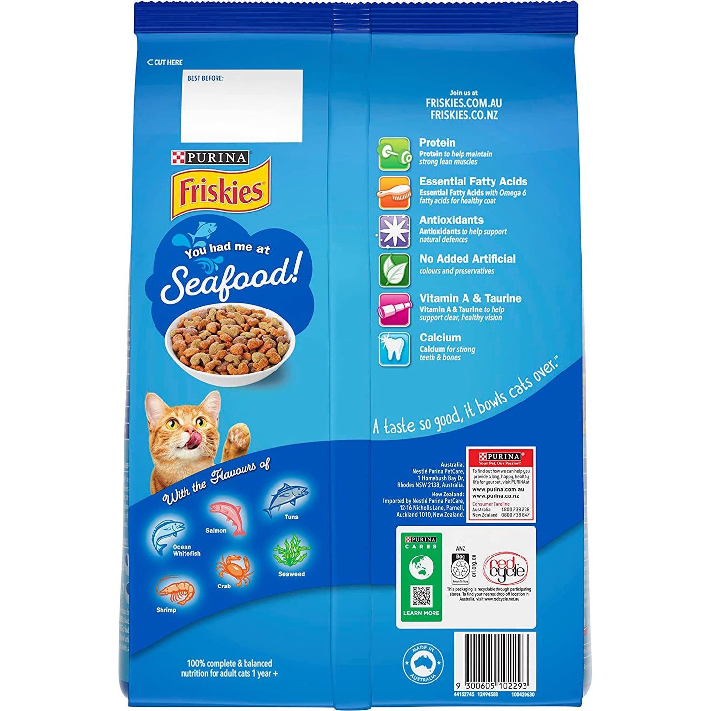FRISKIES Adult Dry Cat Food Seafood Sensations 2.5Kg