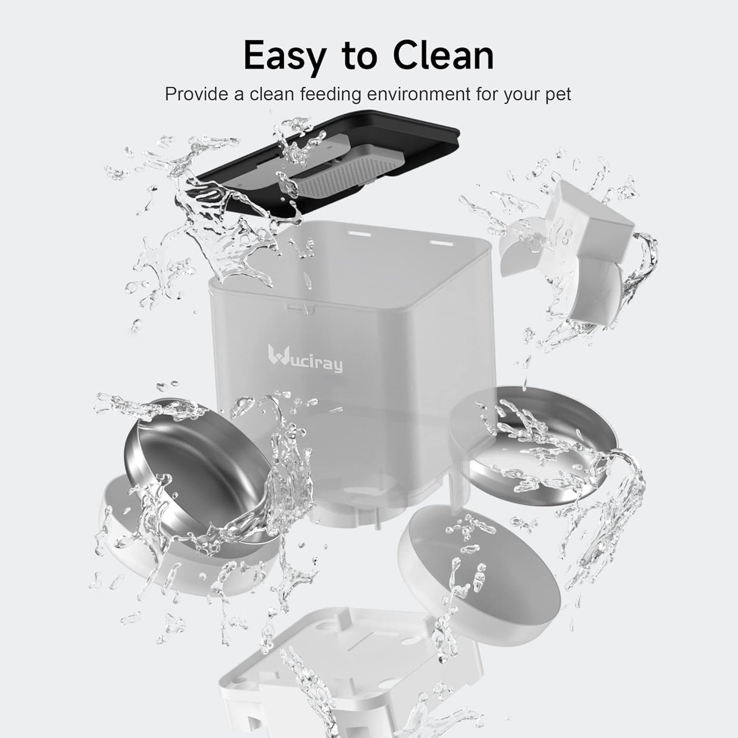 Automatic Pet Feeder, Timed Cat Food Dispenser 6L Double Dog Feeder with 2 Stainless Steel Bowls