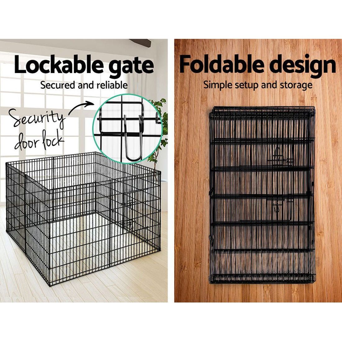 36" 8 Panel Pet Dog Playpen Puppy Exercise Cage Enclosure Fence Play Pen