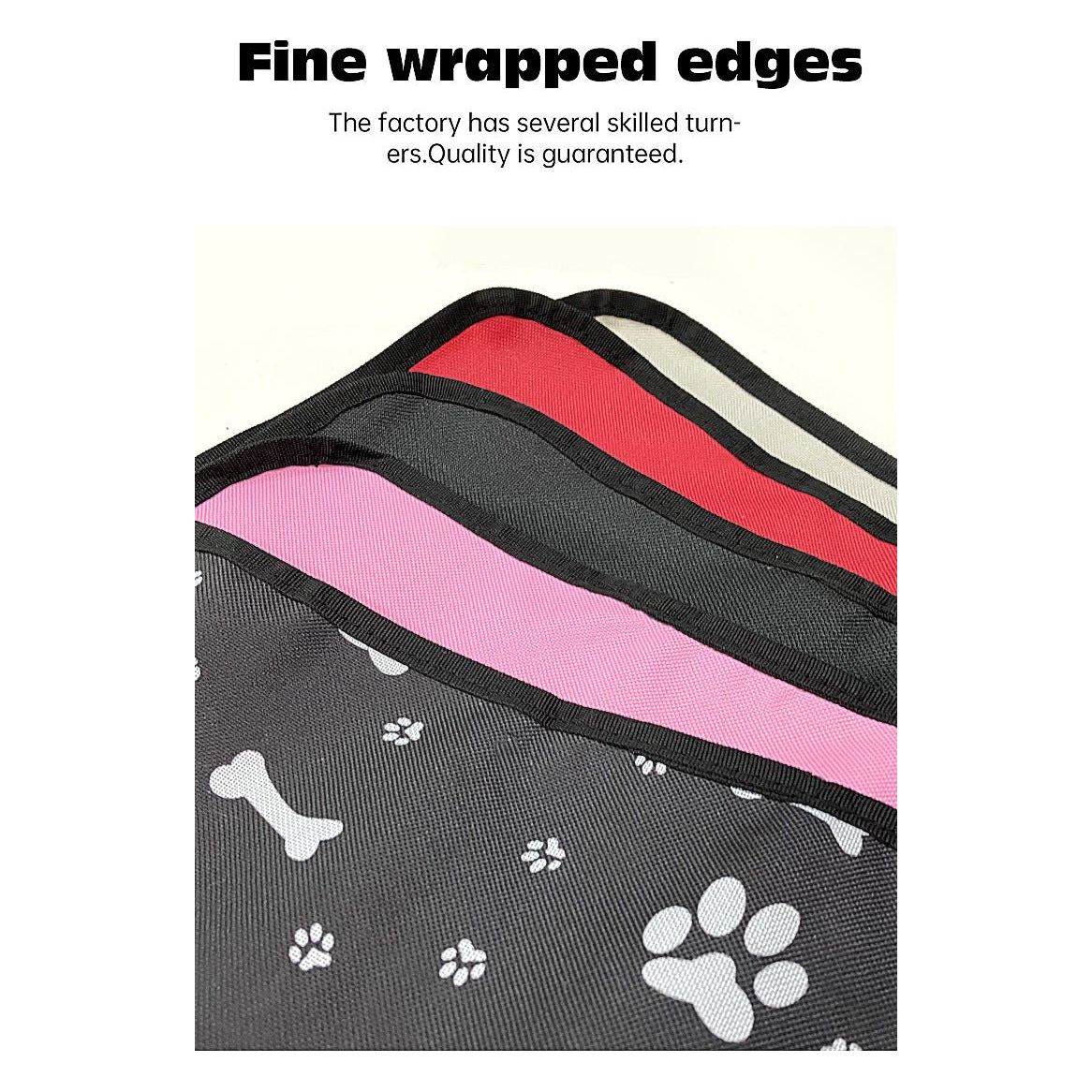 4 Pcs Black Waterproof Pet Car Seat Cover - Scratch-Resistant Oxford Cloth for Dogs and Cats (106 x 49 cm)