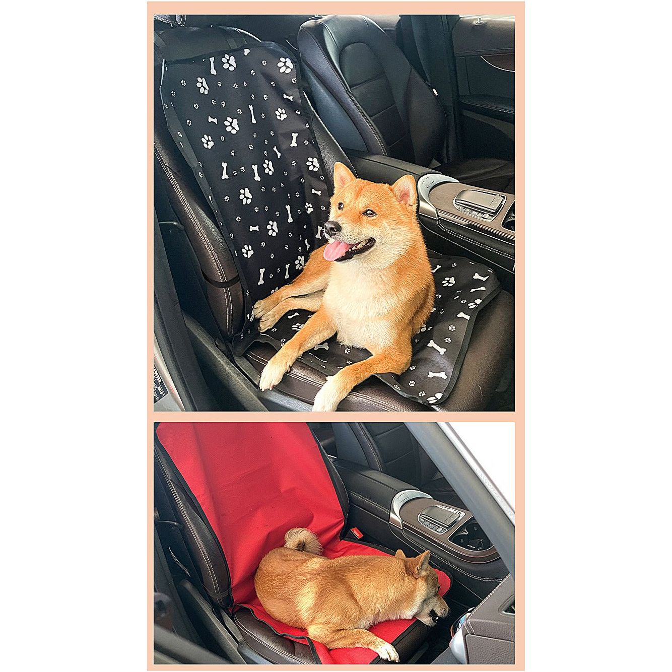 4 Pcs Black Waterproof Pet Car Seat Cover - Scratch-Resistant Oxford Cloth for Dogs and Cats (106 x 49 cm)