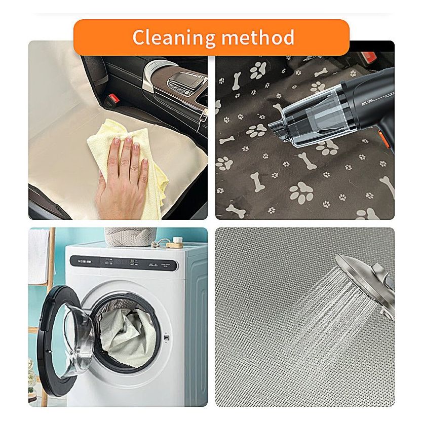 4 Pcs Dark Grey Waterproof Pet Car Seat Cover - Scratch-Resistant Oxford Cloth for Dogs and Cats (106 x 49 cm)