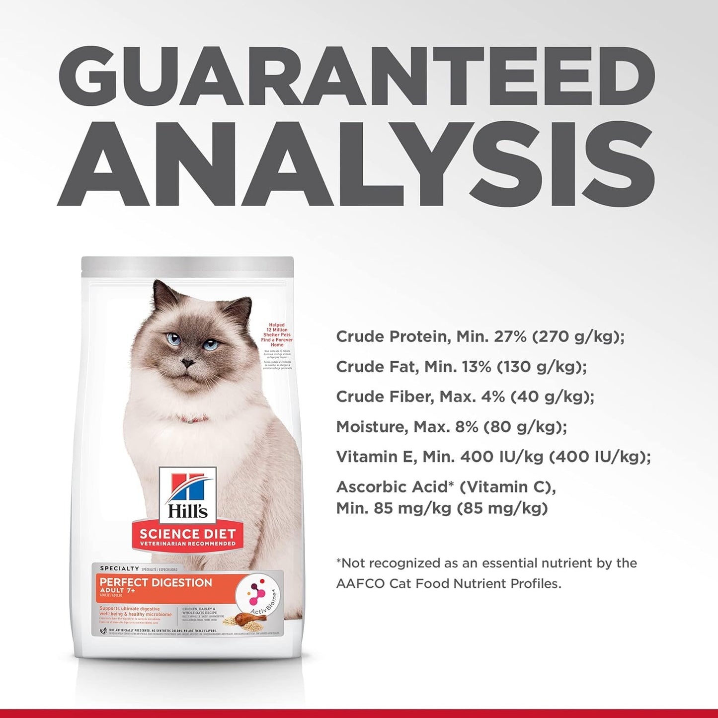 HILLS CAT ADULT 7+ PERFECT DIGESTION ADULT 2.72KG