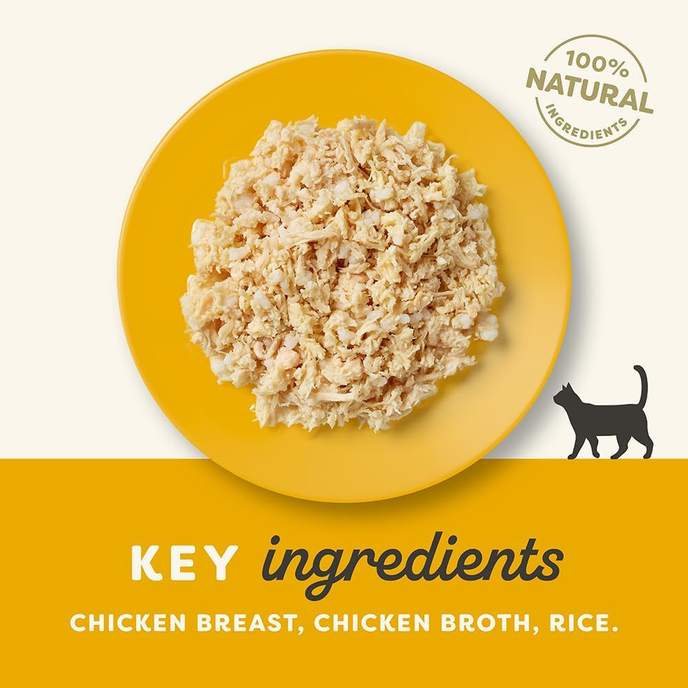 100% Natural Wet Cat Food Chicken Breast in Broth, Limited Ingredients Pet Food 70G Tin (Pack of 24)