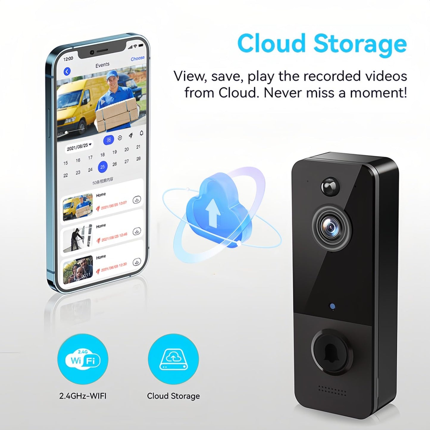 XC Jump IP65 Waterproof Video Doorbell Camera Wireless
