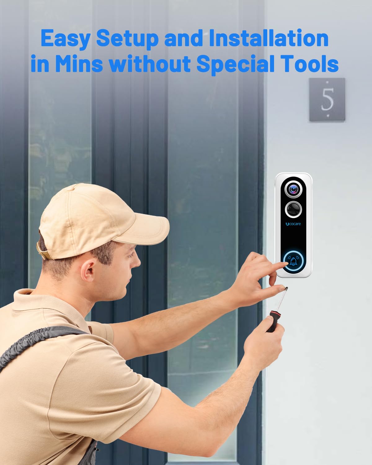 4MP Doorbell Camera Wireless Works with Alexa,