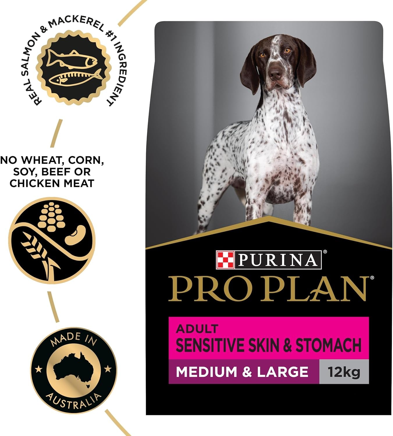 Proplan Adult Sensitive Skin & Stomach Medium & Large Breed Dry Dog Food 12Kg