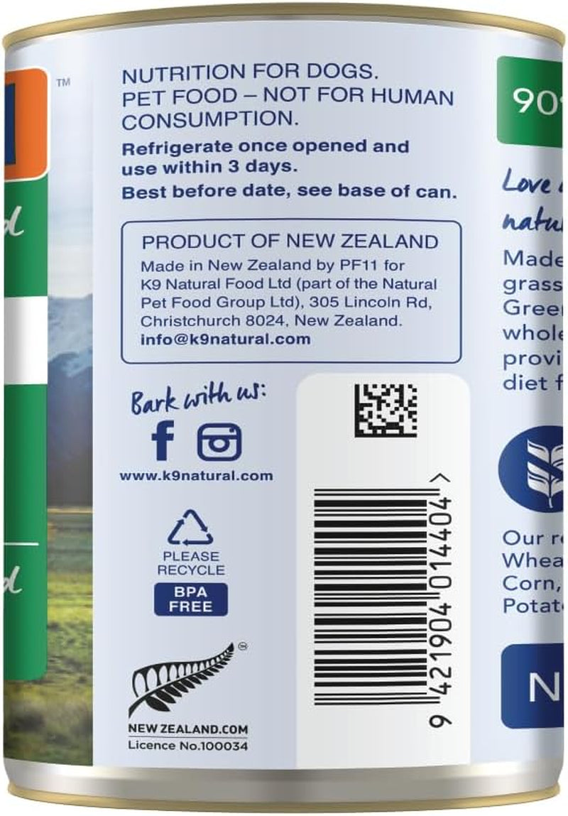Bpa-Free & Gelatin-Free Canned Dog Food, Lamb 370G 12 Pack