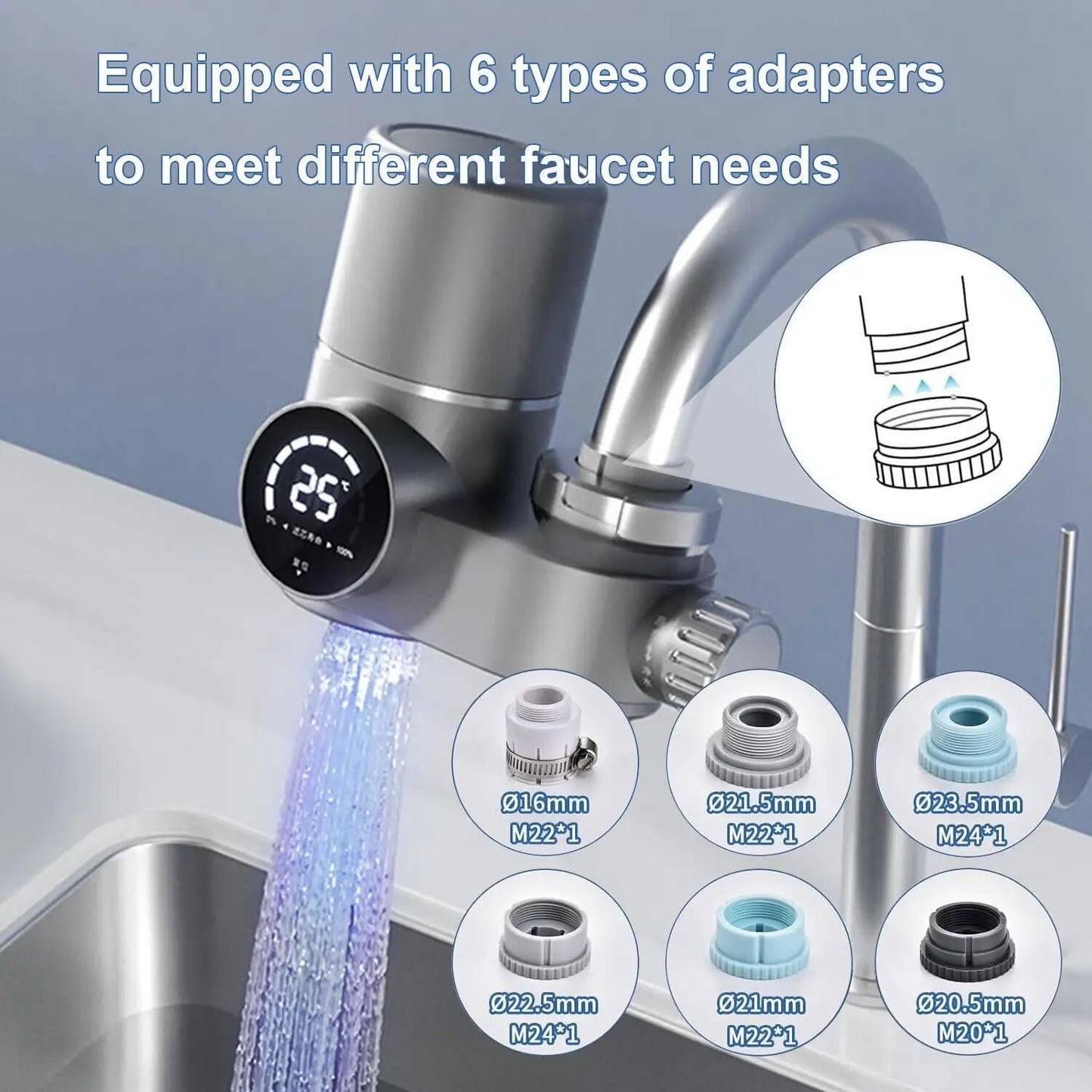 Water Filter - Domestic Home Kitchen Smart Tap UV Water Purifier