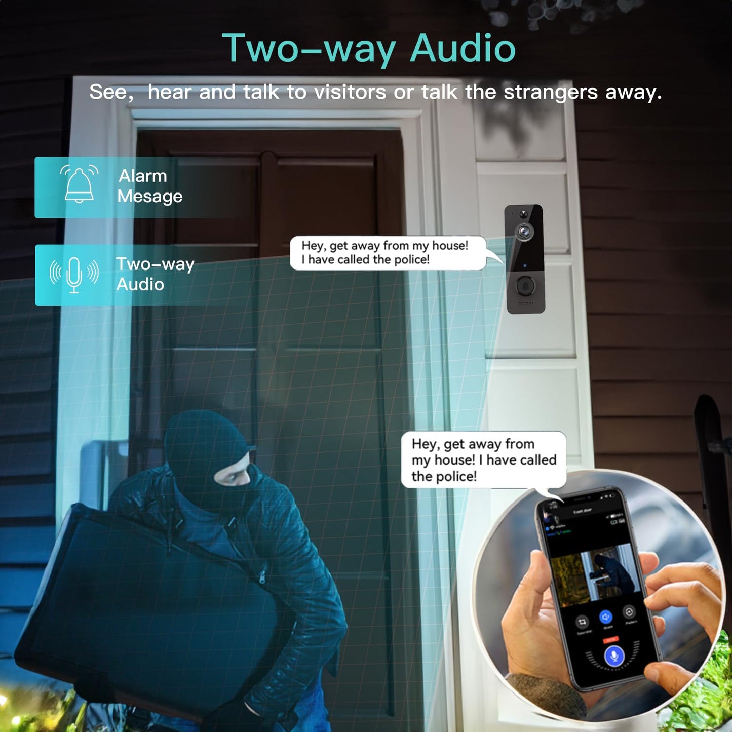 XC Jump IP65 Waterproof Video Doorbell Camera Wireless