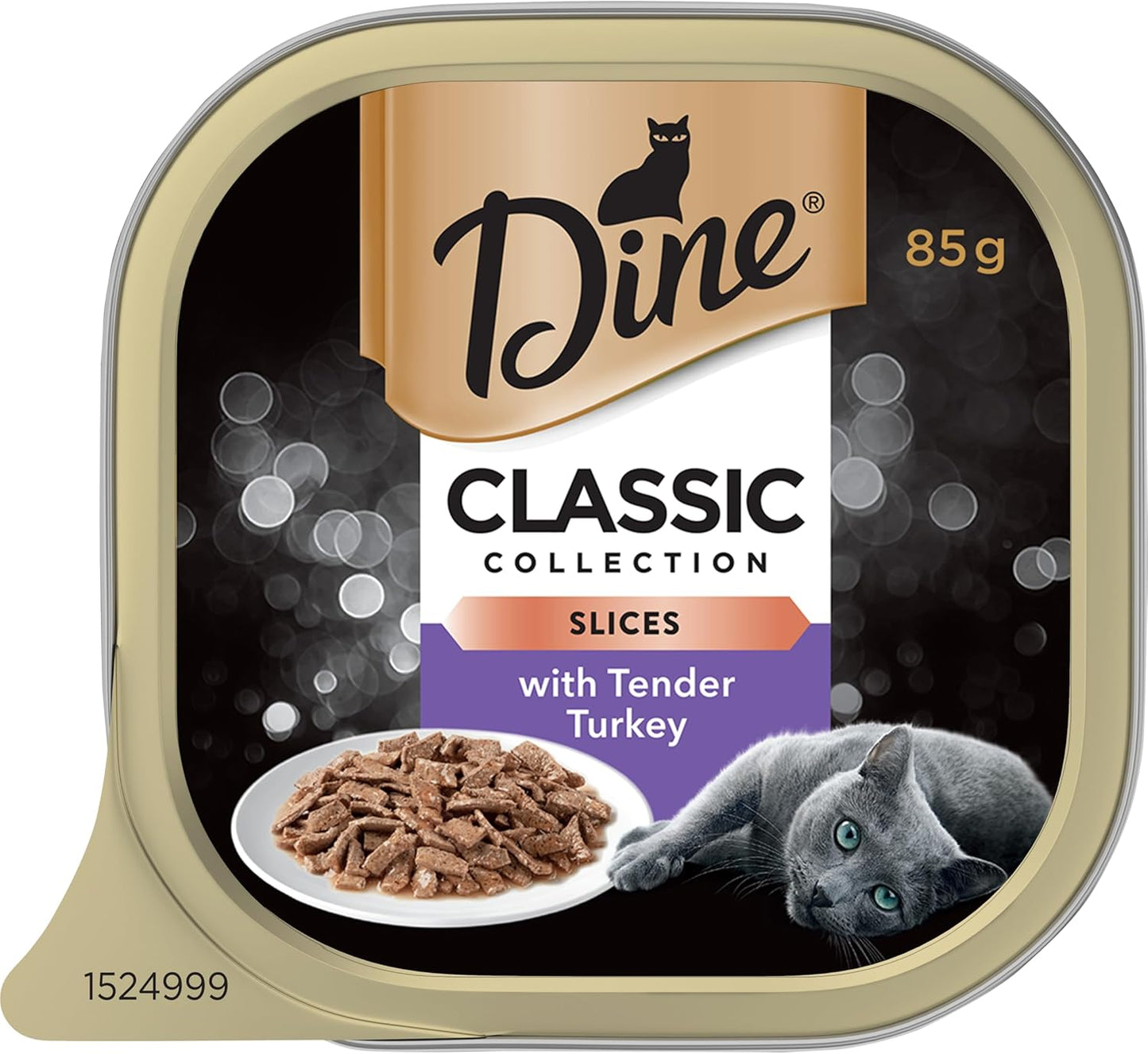 DINE Classic Collection Adult Wet Cat Food with Tender Turkey 7 X 85G, 6 Pack (42 Trays)