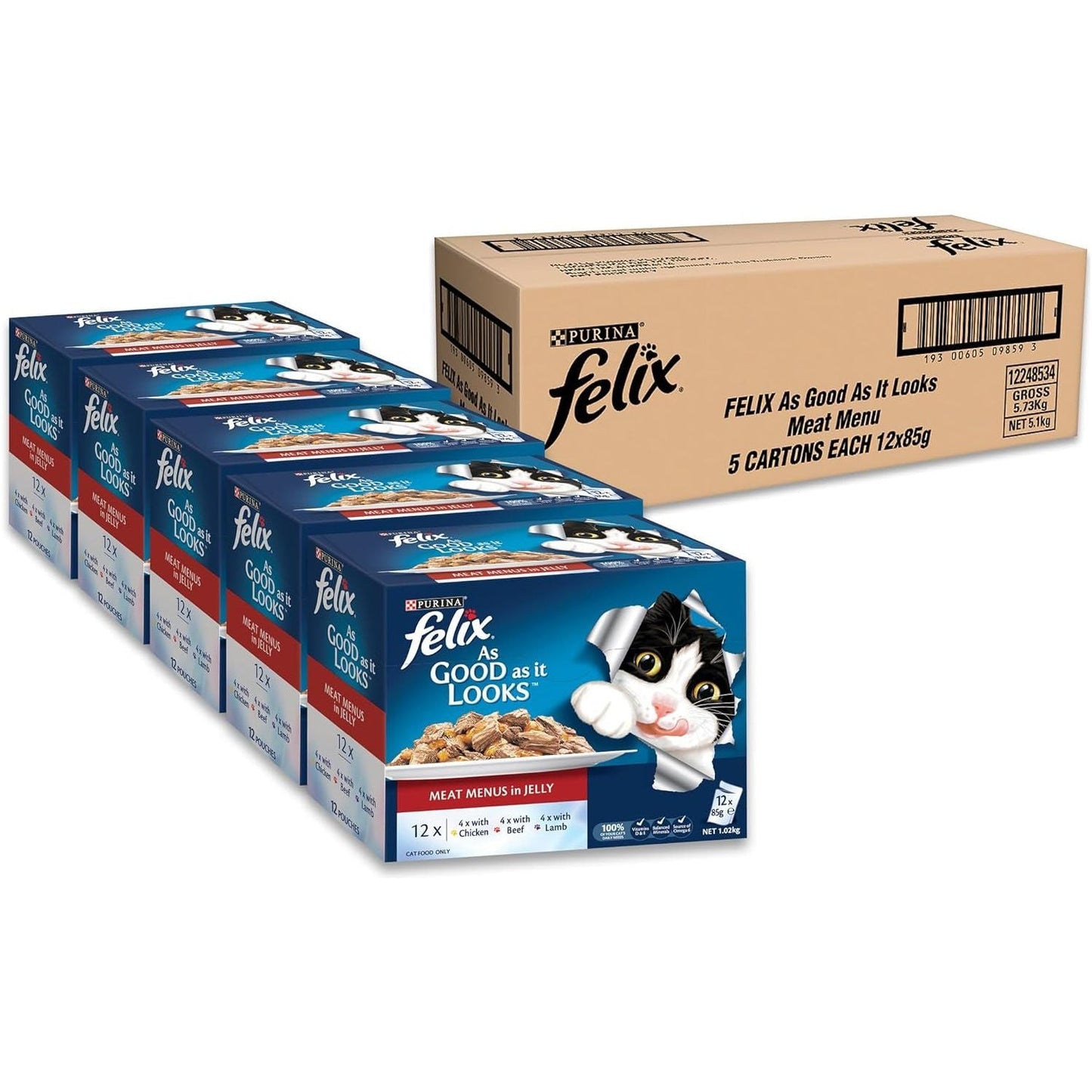 as Good as It Looks Adult Wet Cat Food Meat Menus in Jelly 60X85G