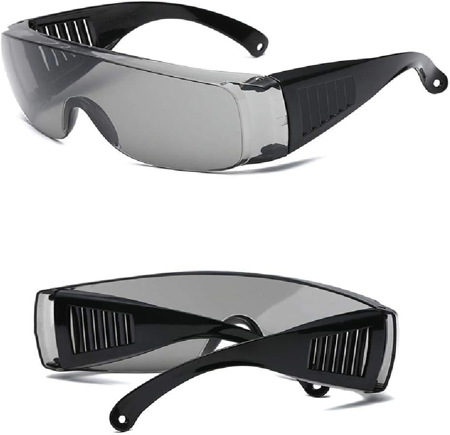 Safety Over-Glasses, UV Resistant Protective Spectacles Science Goggles for Construction, Outdoor and Laboratory (Black)