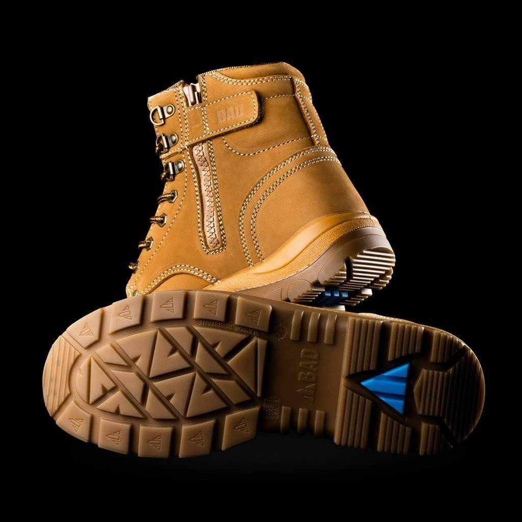 Men'S Storm Work Boots - Water Resistant Tasmanian Leather | Lightweight Sole | Zip Side for Easy On/Off | Slip Oil Acid & Heat Resistant | Durable Toe Bumper | Ideal for Tradies
