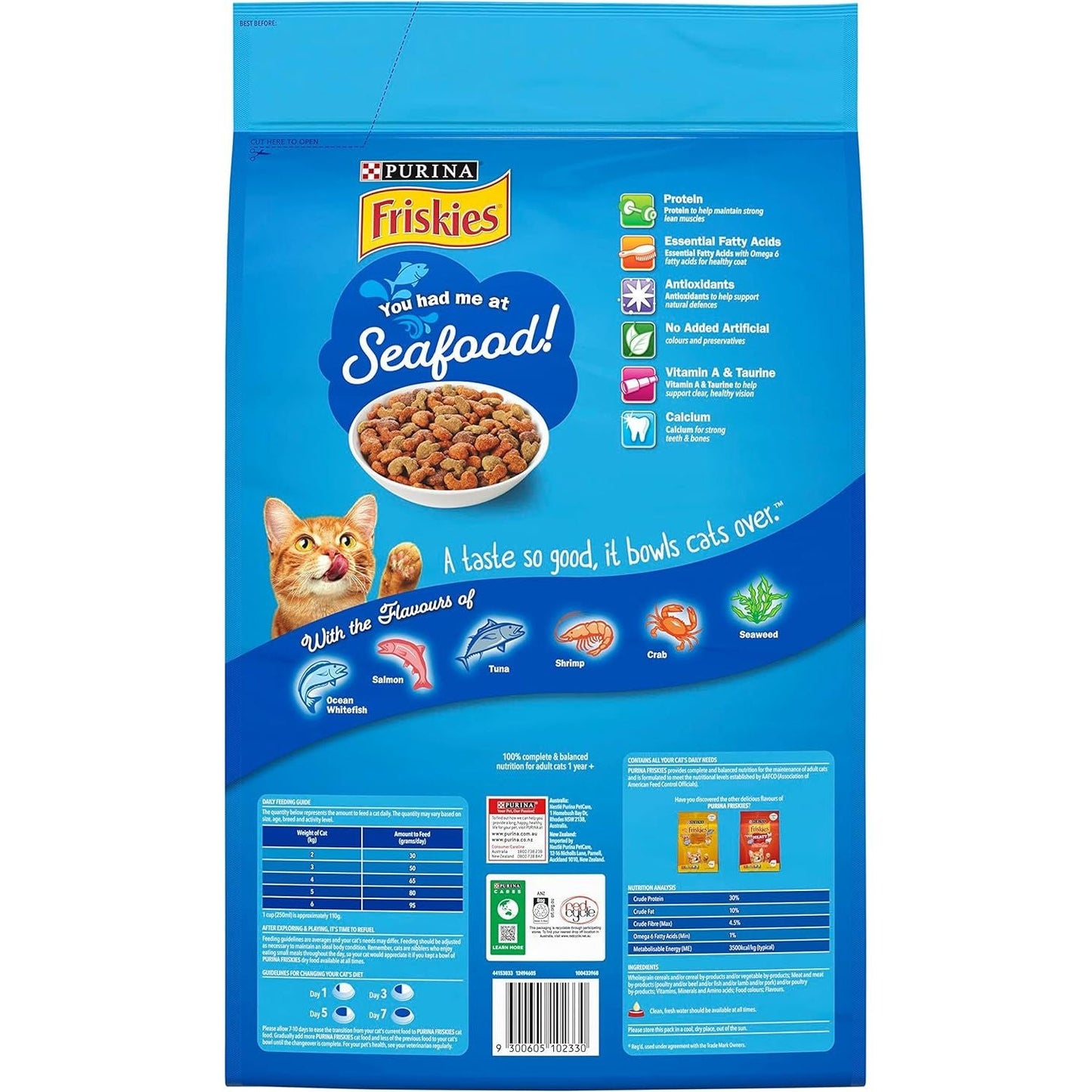 FRISKIES Adult Dry Cat Food Seafood Sensations 10Kg
