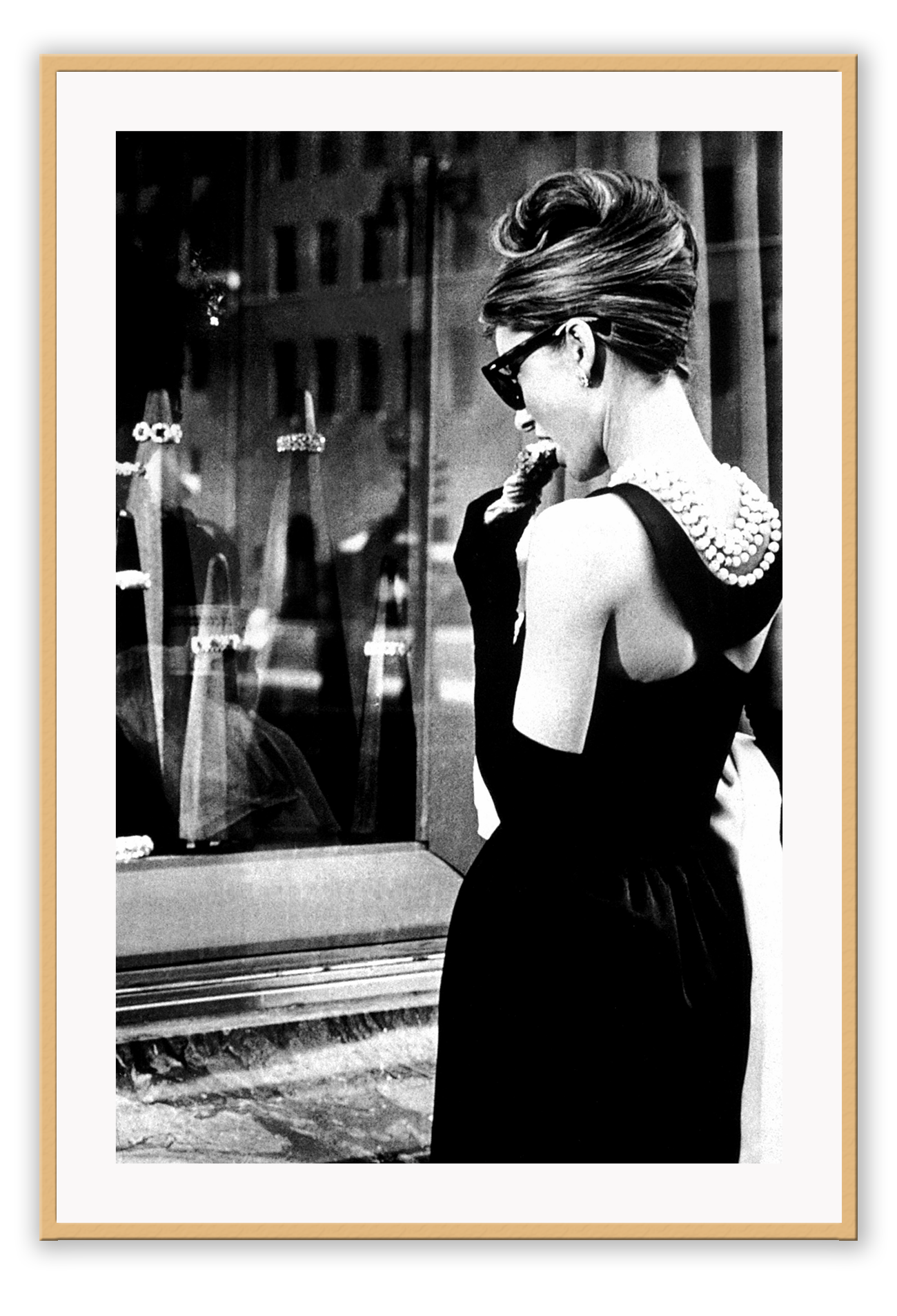 Audrey Hepburn iconic model celebrity black and white cigarette photography fashion print
