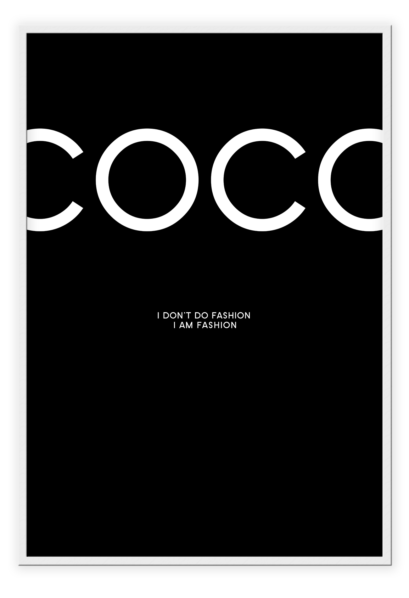 coco chanel i dont do fashion i am fashion framed art wall print black