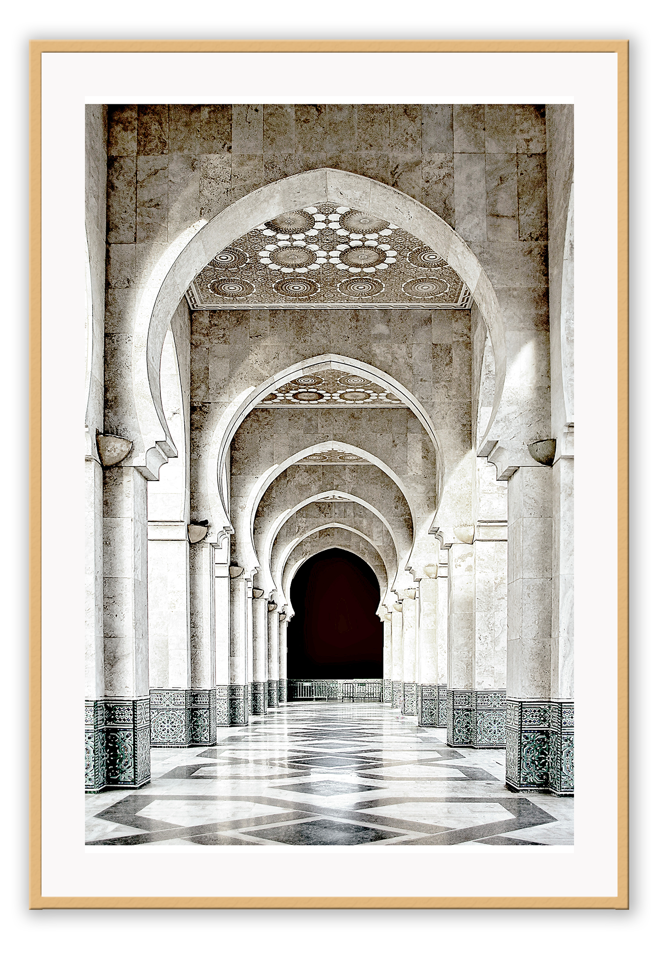 Urban print morocco india architecture archways hallway neutral tones