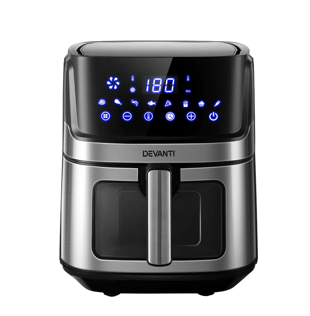 Devanti Air Fryer 6.5L LCD Fryers Clear Window