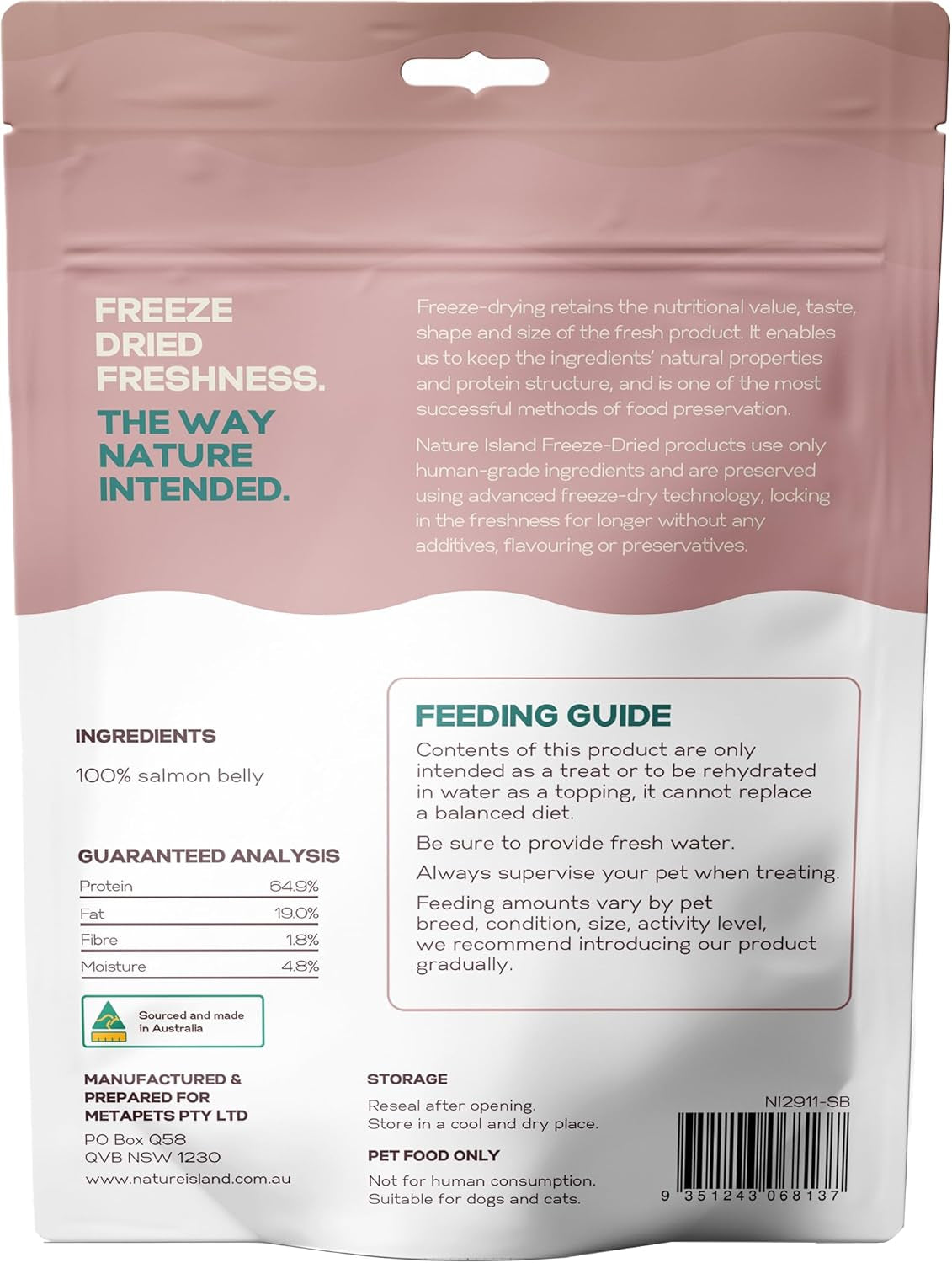 Freeze Dried Salmon Belly Raw Treats for Cats and Dogs 80 G