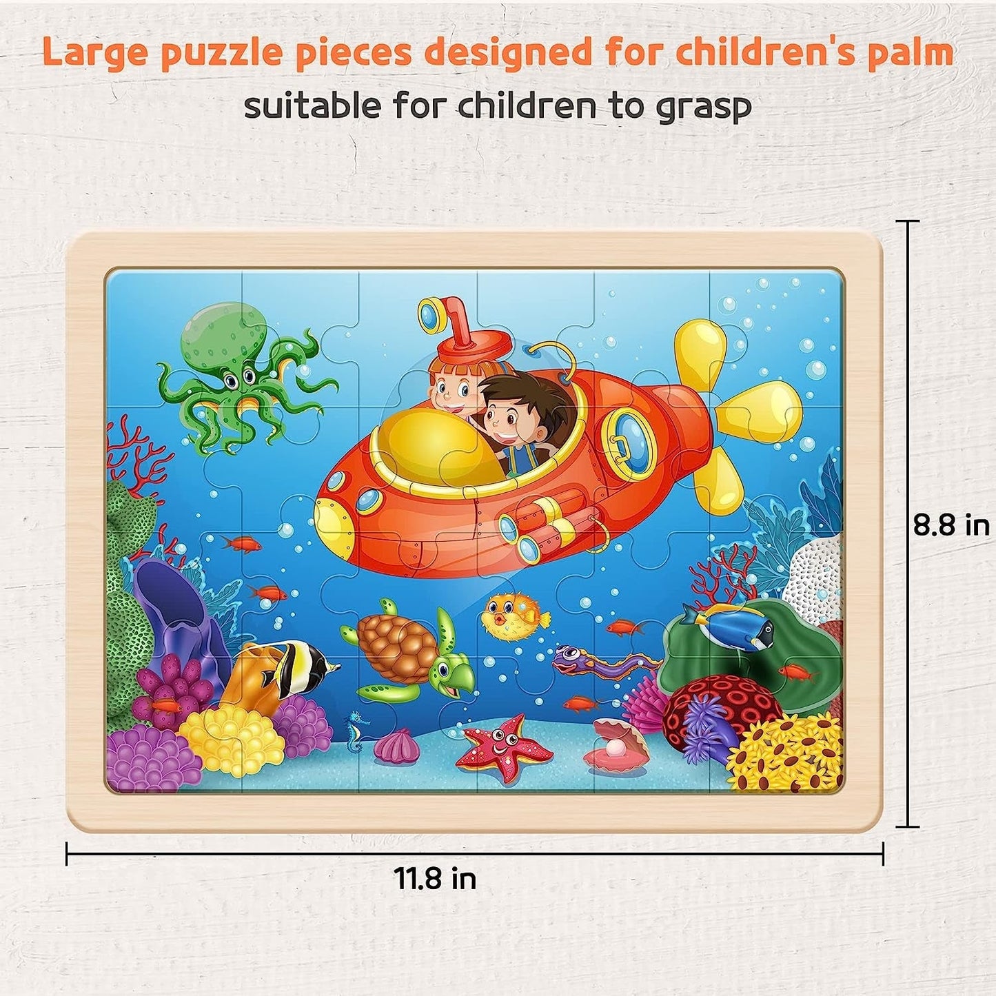 24 Wood Jigsaw Puzzles Educational Brain Teaser