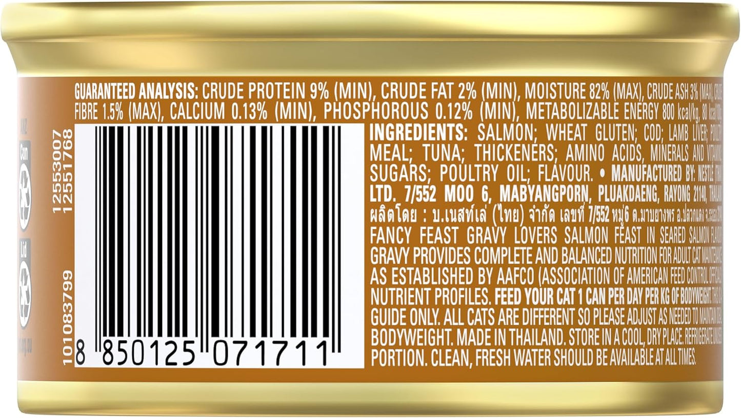FANCY FEAST Gravy Lovers Adult Wet Cat Food Seared Salmon in Gravy 24X85G