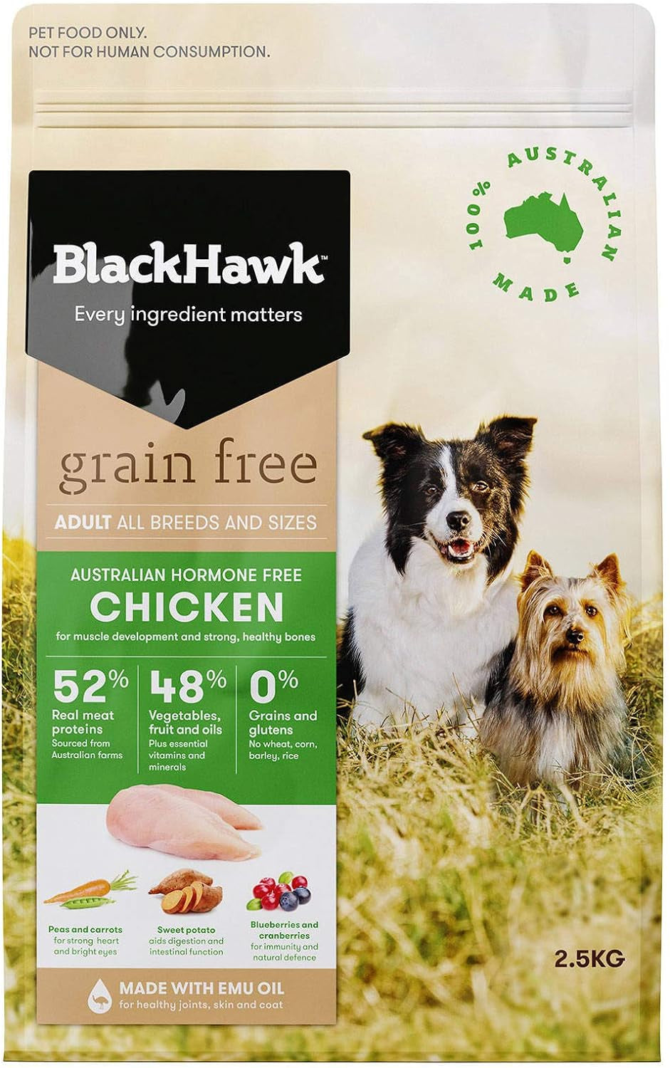 '- Grain Free, Adult and Senior Dog Food, Chicken, 2.5 Kg