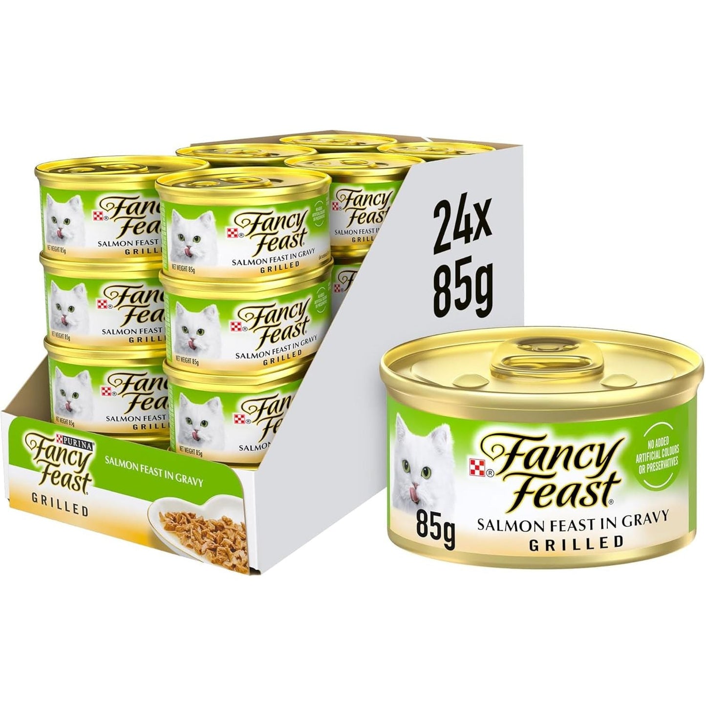 Fancy Feast Grilled Adult Wet Cat Food Grilled Salmon Feast in Gravy 24X85G