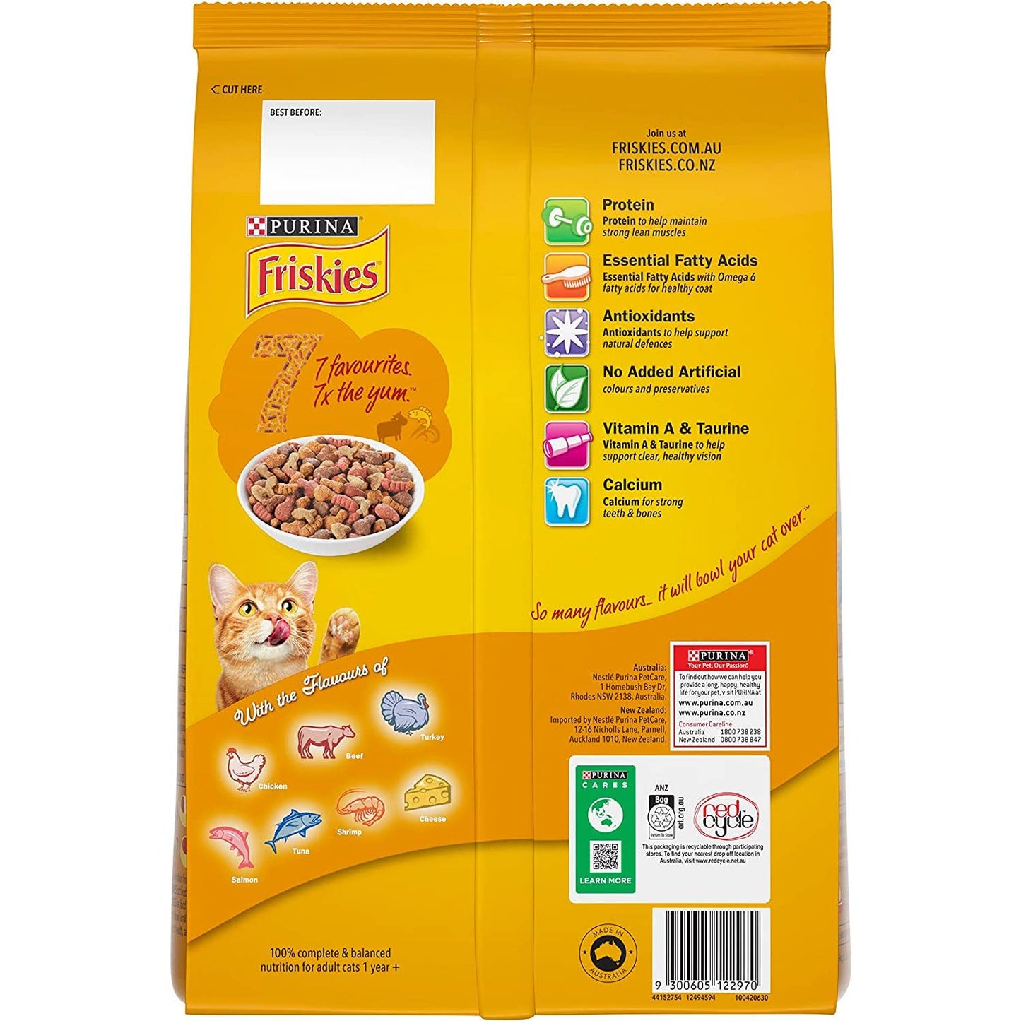 FRISKIES Adult Dry Cat Food 7 2.5Kg