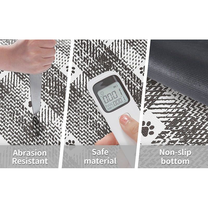 Black And White Pet Feeding Mat 45x60cm - Anti-Slip, Durable Diatom Mud Mat for Dogs and Cats, Easy to Clean