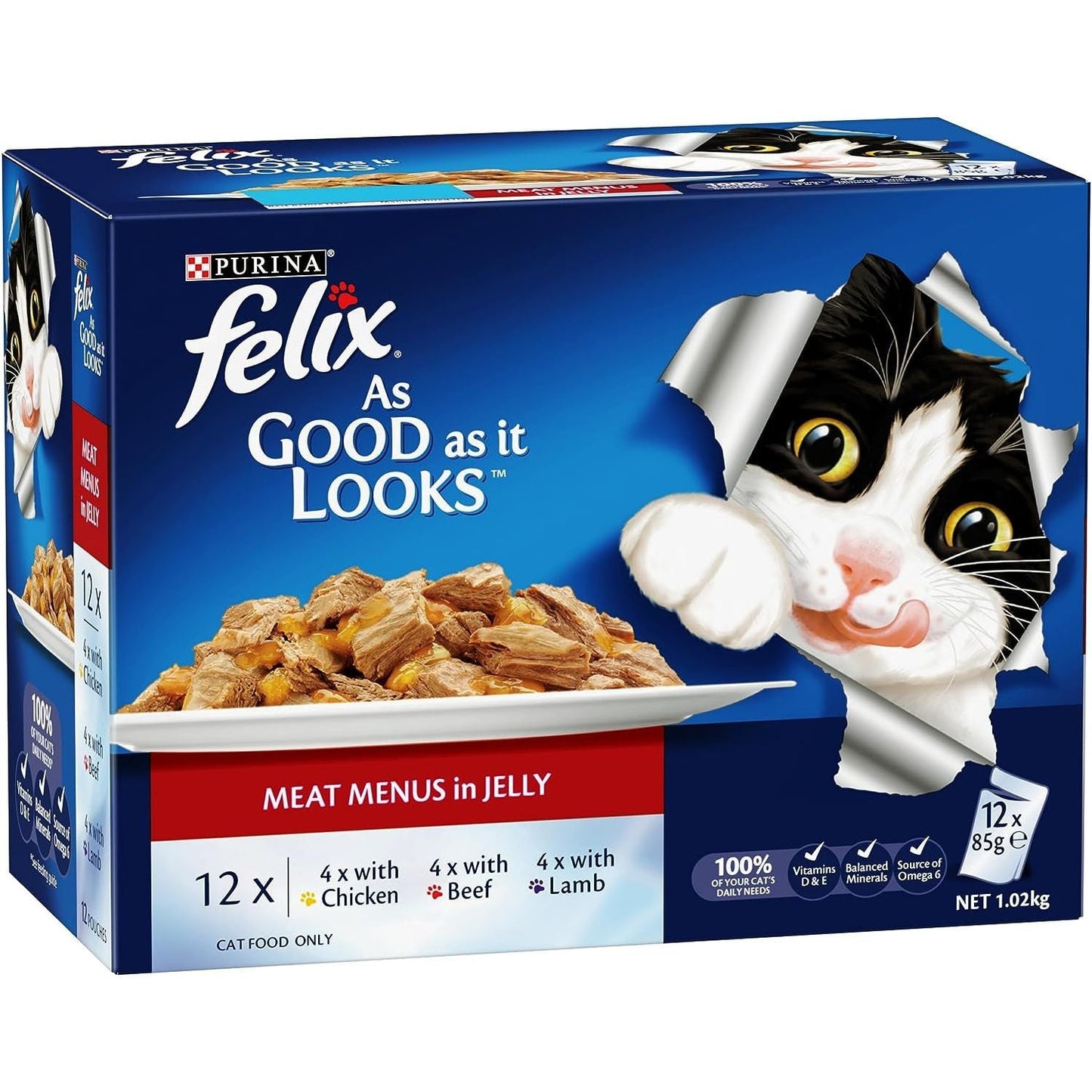 as Good as It Looks Adult Wet Cat Food Meat Menus in Jelly 60X85G
