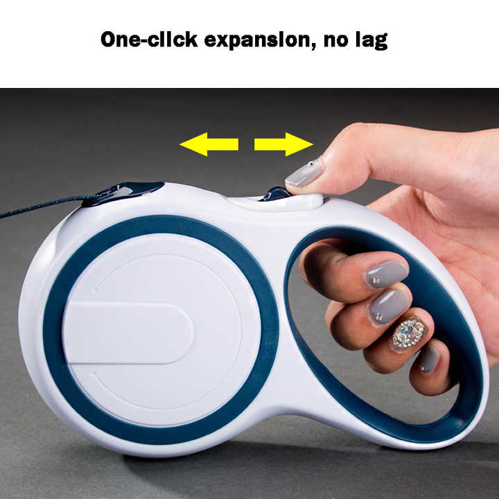 Dark Blue 5M Pet Leash Retractable - Tangle-Free, Extendable Pet Leash for Walking