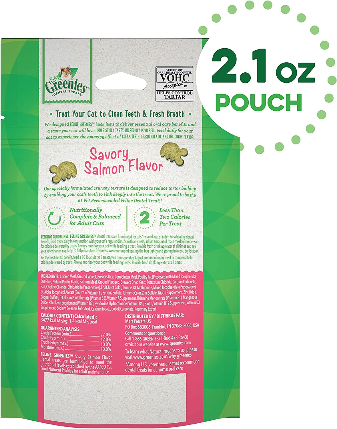 Feline Dental Cat Treats Savory Salmon Flavour 60G