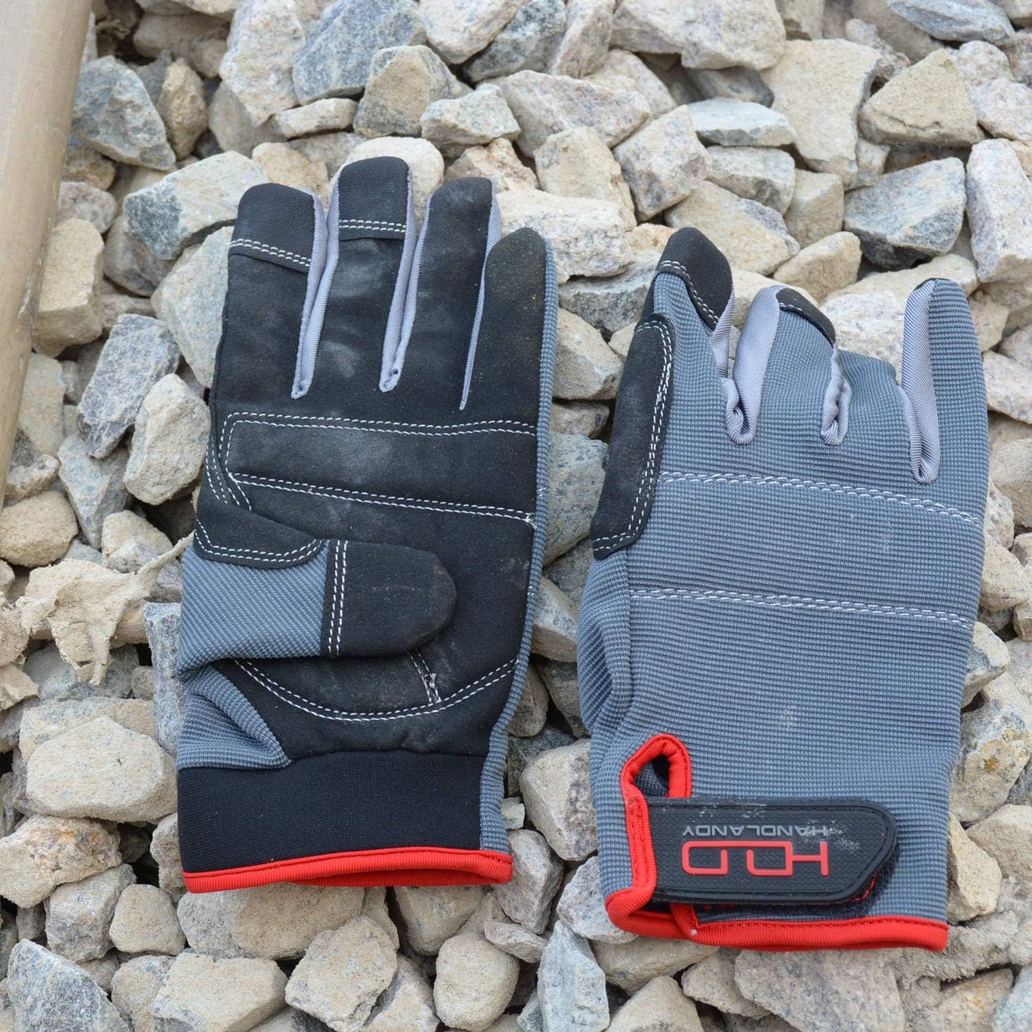 Mens Work Gloves Touch Screen, Synthetic Leather Utility Gloves, Flexible Breathable Spendex - Padded Knuckles & Palm