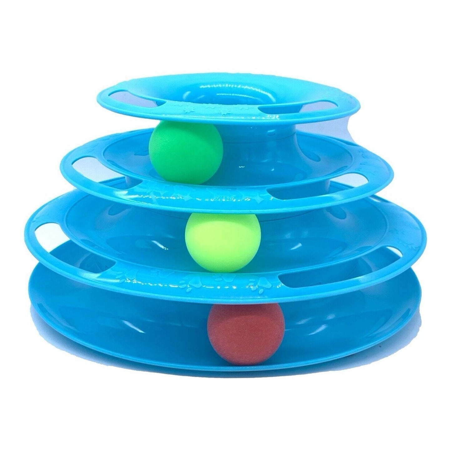 Funny Cat Toy Plastic Tower Interactive Track Ball Playing Game - Assorted Colours