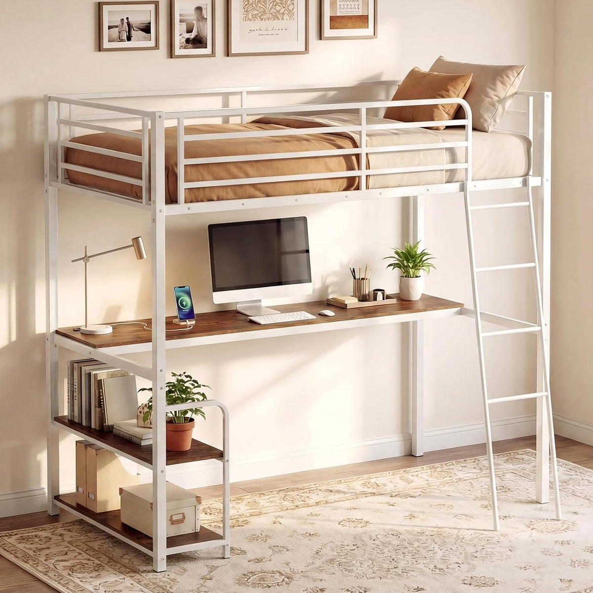 Loft Bed with Desk (Natural)