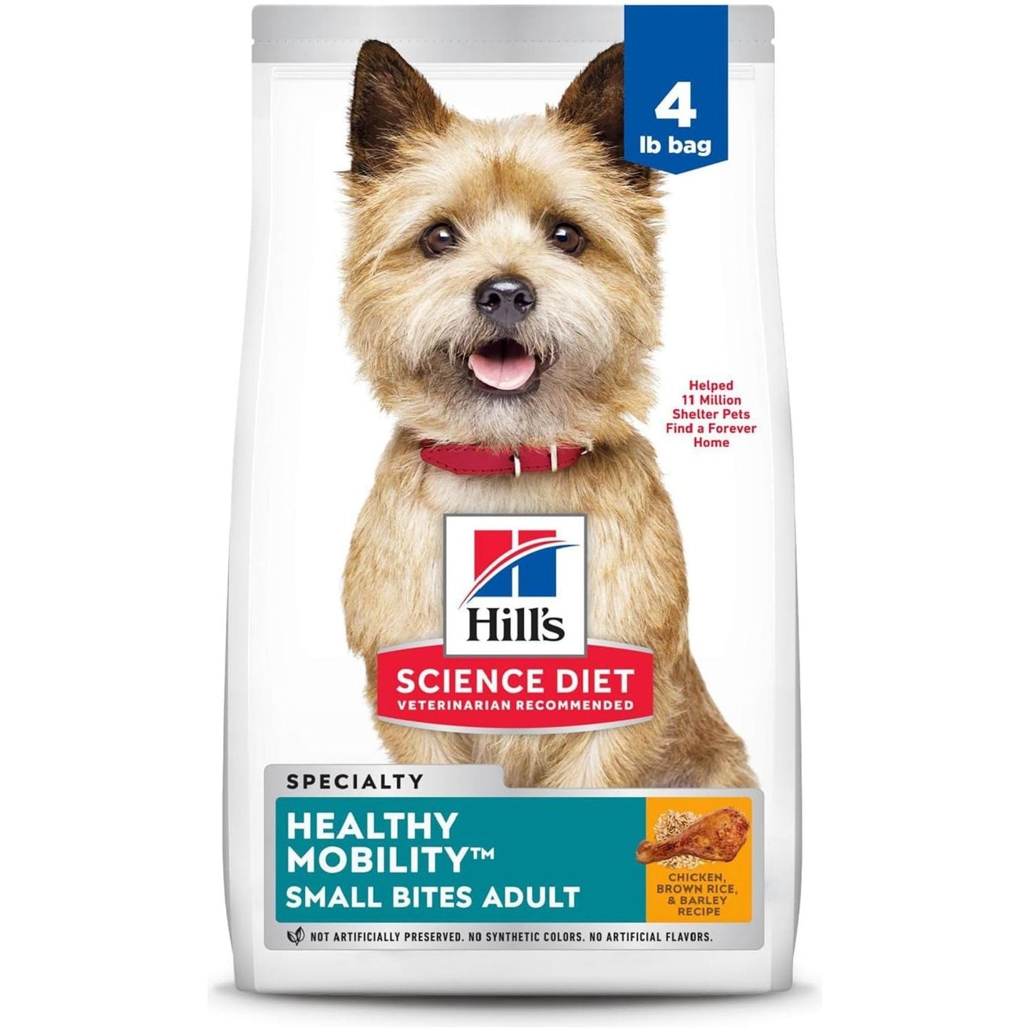 Healthy Mobility Adult Small Bites, Chicken Meal, Brown Rice and Barley Recipe, Dry Dog Food for Joint Health, 1.81Kg Bag
