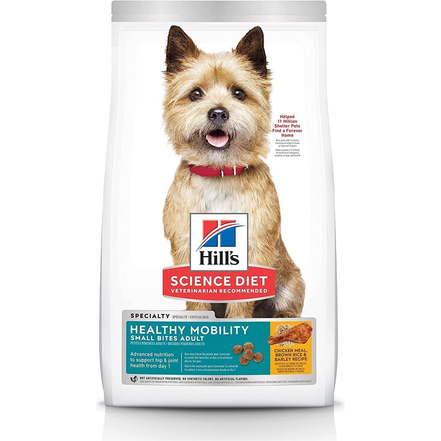 Healthy Mobility Adult Small Bites, Chicken Meal, Brown Rice and Barley Recipe, Dry Dog Food for Joint Health, 1.81Kg Bag