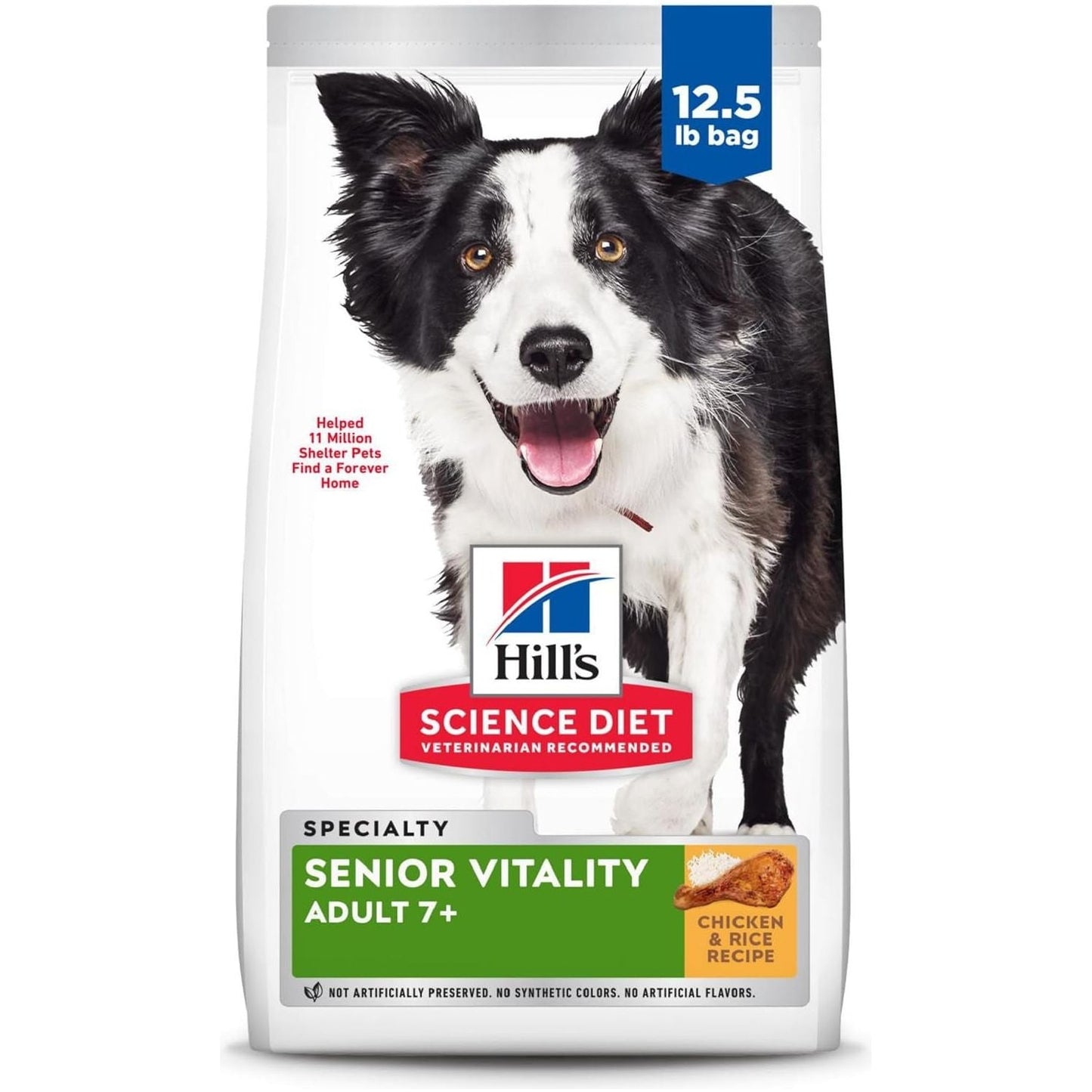 Hill'S 10773 Adult 7 plus Senior Vitality Chicken and Rice Recipe Dog Food, 5.67 Kg