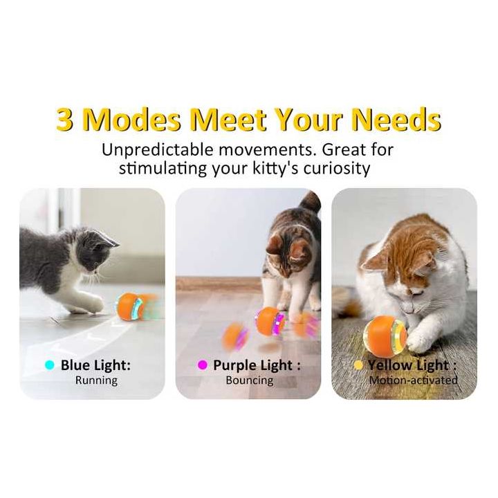 Interactive Electric Cat Toy Ball – Rechargeable Smart Rolling Pet Ball