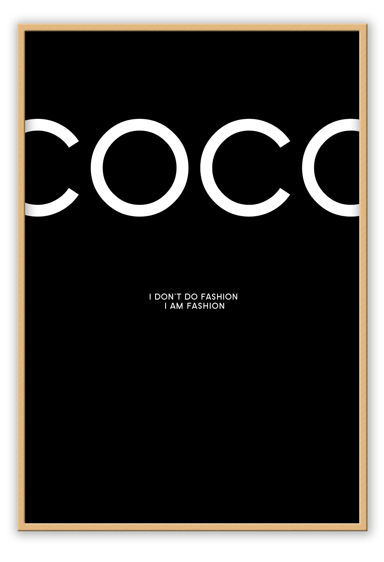 coco chanel i dont do fashion i am fashion framed art wall print black
