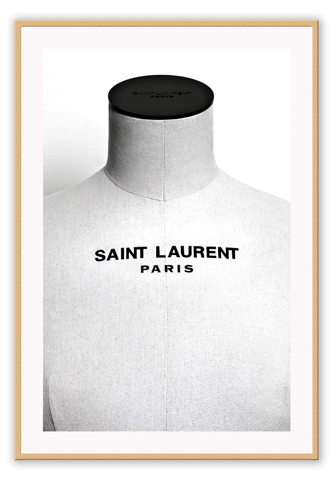 Black and white fashion print YSL Yves Saint Laurent mannequin dress form