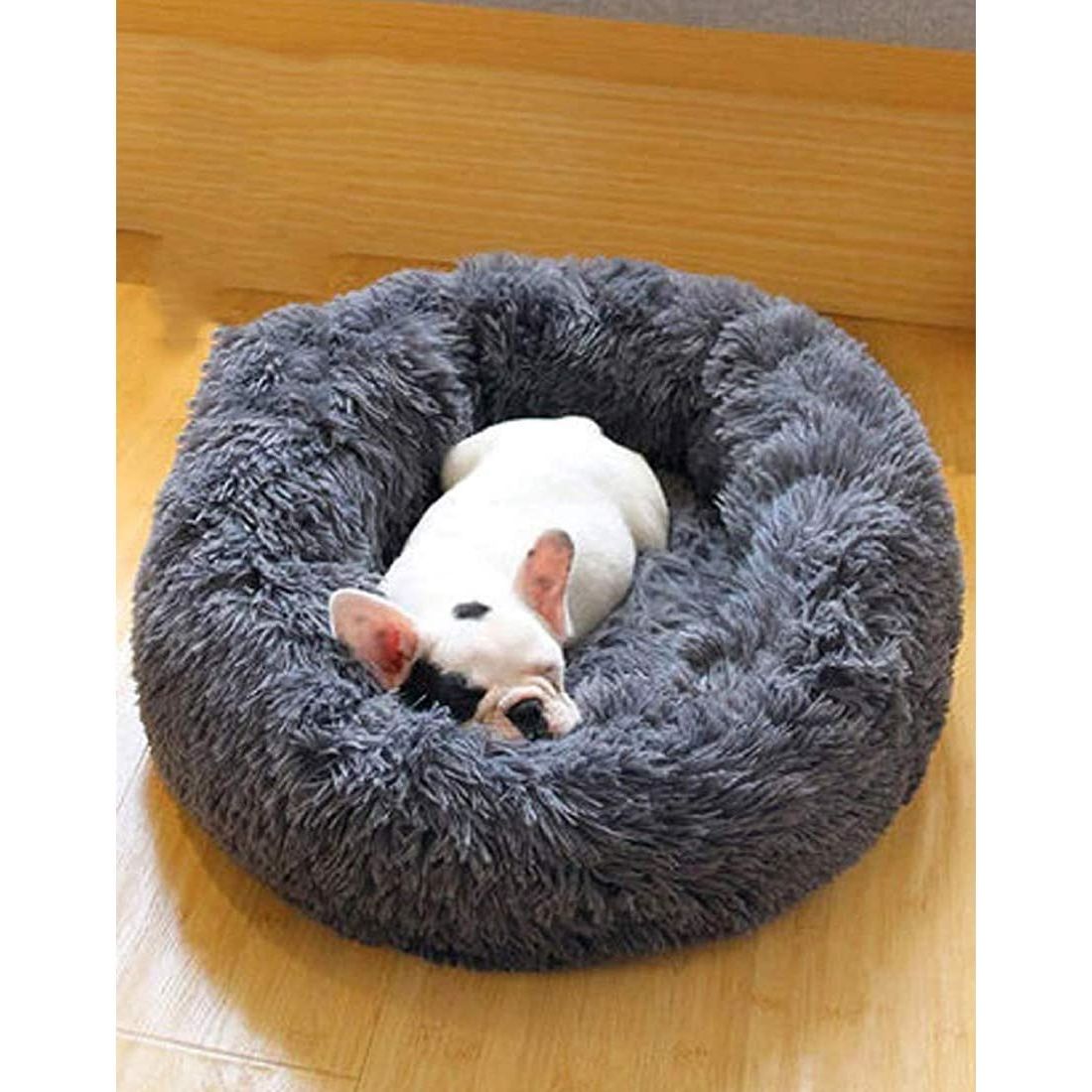 Soft Dog Bed Round Washable Plush Pet Kennel Cat Bed Mat Sofa Small 50cm