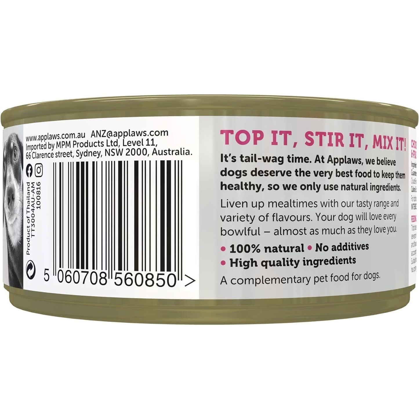 Taste Toppers 100% Natural Wet Dog Food Chicken Breast with Salmon & Vegetables in Broth Tin 156G (Pack of 16), Limited Ingredients Pet Food