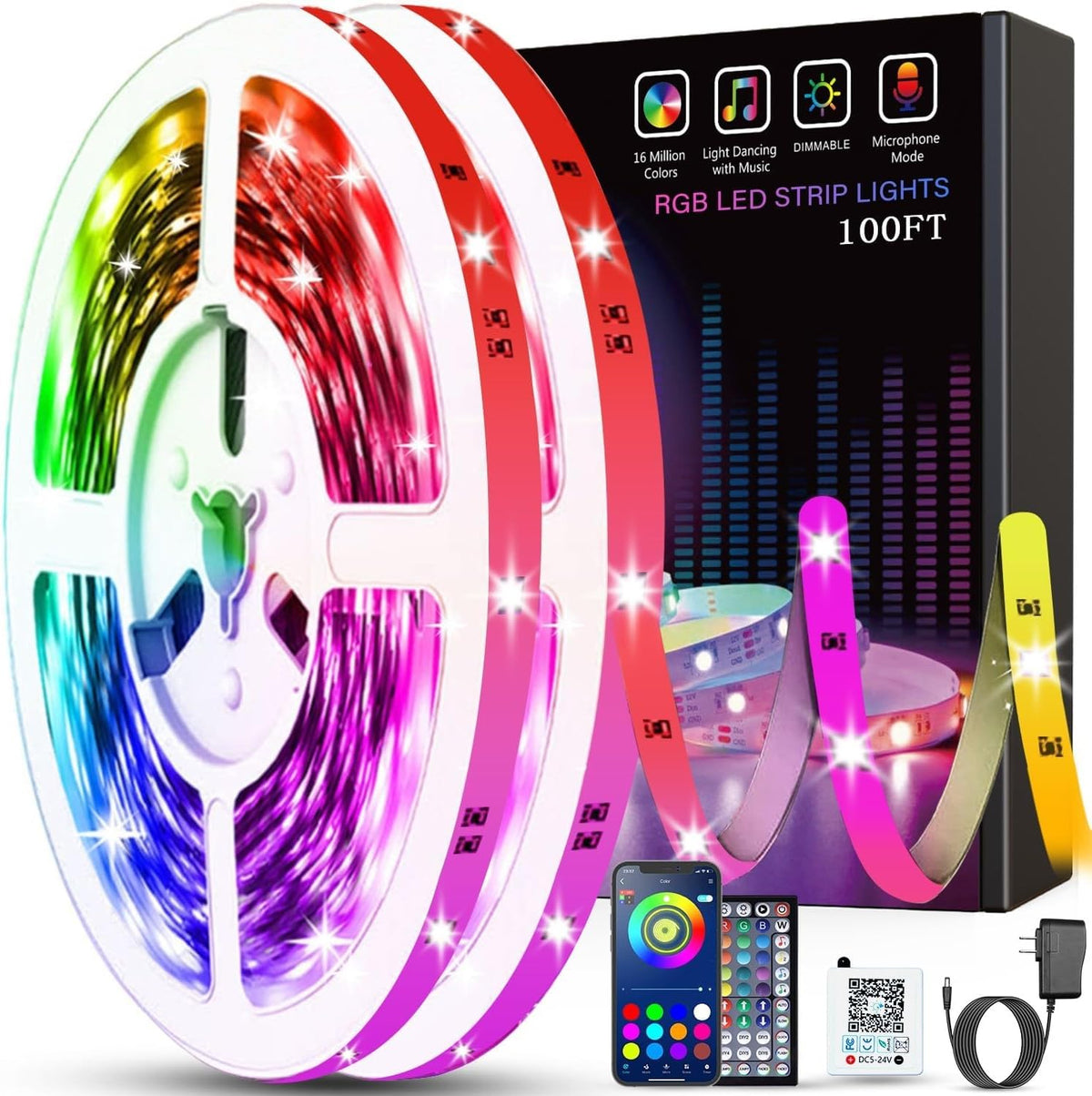 Bluetooth RGB Strip Lights 30m