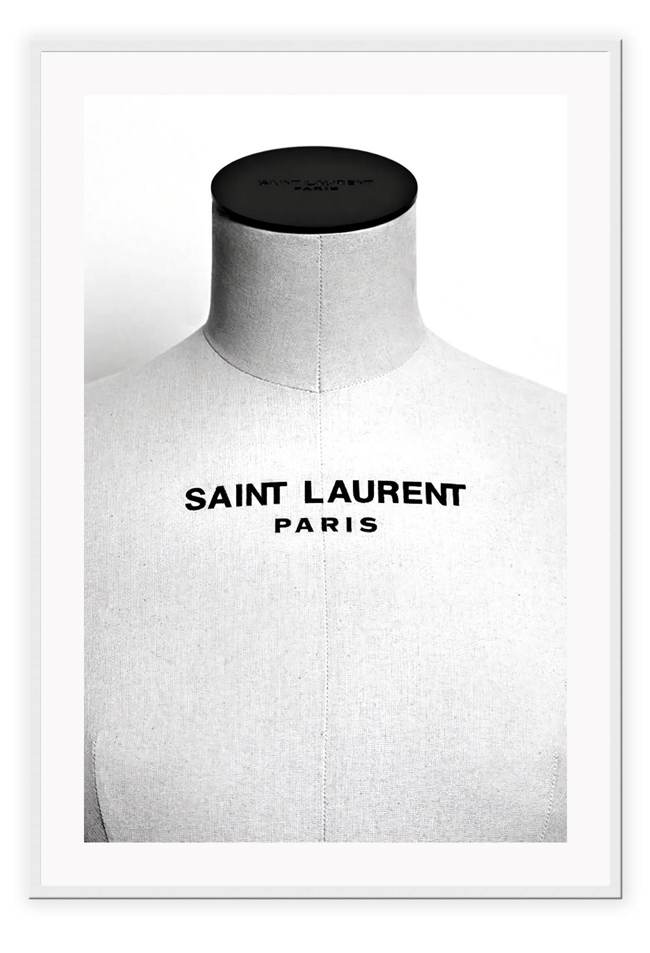 Black and white fashion print YSL Yves Saint Laurent mannequin dress form