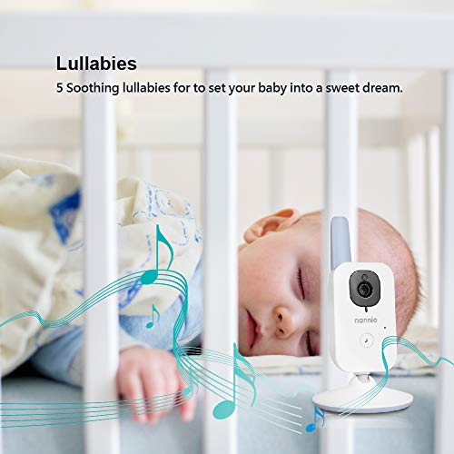 nannio Hero2 Video Baby Monitor with Camera and Audio, Two-Way Talk, Auto Night Vision, Travel Camera, 5 Lullabies, 1000ft Range, 10hrs Battery Life, Baby Gifts, 2 Years Warranty (AU Plug)