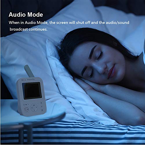 nannio Hero2 Video Baby Monitor with Camera and Audio, Two-Way Talk, Auto Night Vision, Travel Camera, 5 Lullabies, 1000ft Range, 10hrs Battery Life, Baby Gifts, 2 Years Warranty (AU Plug)