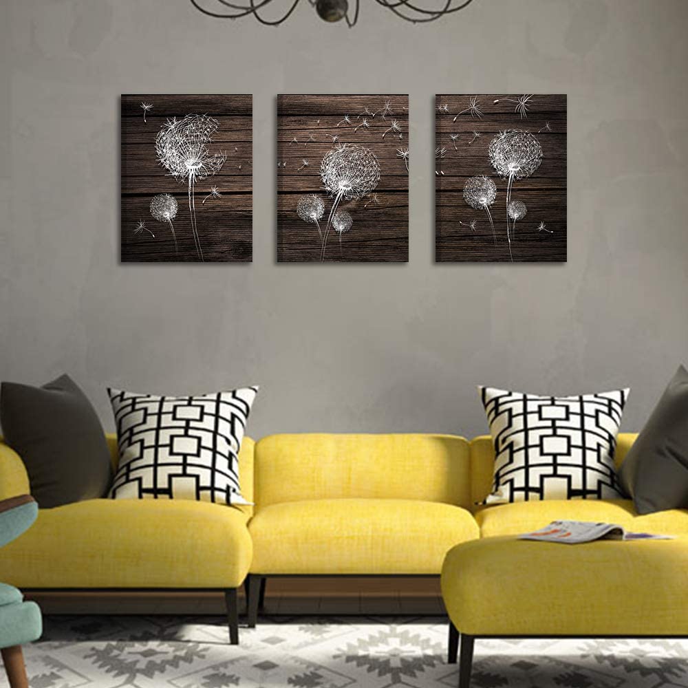 Family Wall Decor For Living Room Canvas Wall Art For Bedroom Modern Wall Decorations For Kitchen Abstract Art Bathroom Wall Paintings Dandelion Flowers Wall Pictures Artwork Home Decoration 3 Piece